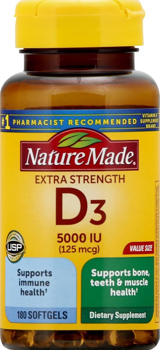 Nature Made Extra Strength Vitamin D3 Softgels (180 ct)