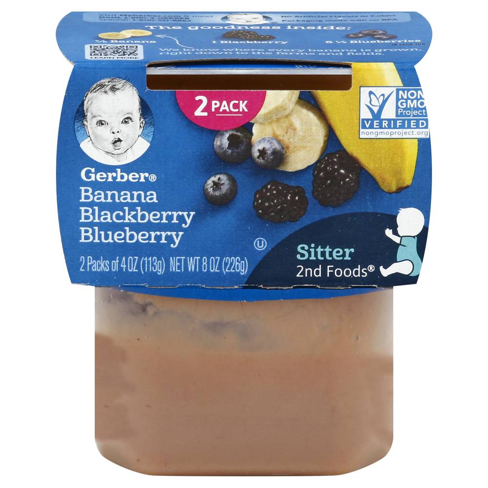 Gerber 2nd Foods Sitter (banana-blackberry-blueberry) (2 ct, 4 oz)