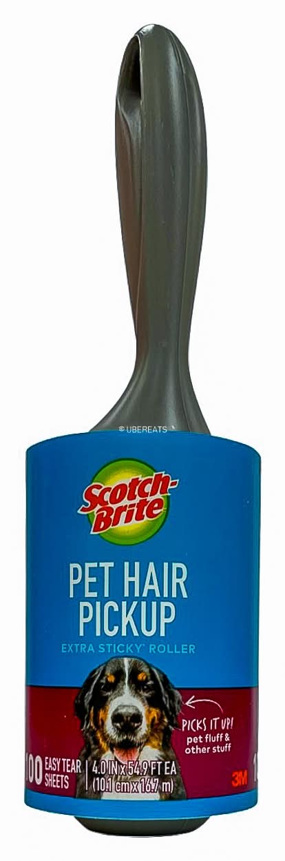 Scotch-Brite Pet Hair Pickup Extra Sticky Roller 100 Sheets, 4 In. x 54.9 Ft.