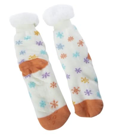 Sherpa Lined Slipper Socks Rainbow