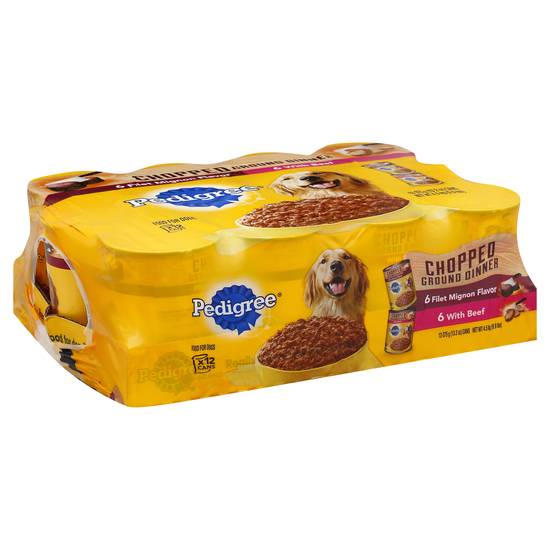 Pedigree Chopped Ground Dinner Adult Canned Wet Dog Food (12 cans)