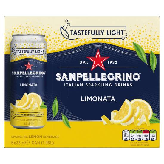 San Pellegrino Sparkling Beverage (6 pack, 330 ml) (limonata)