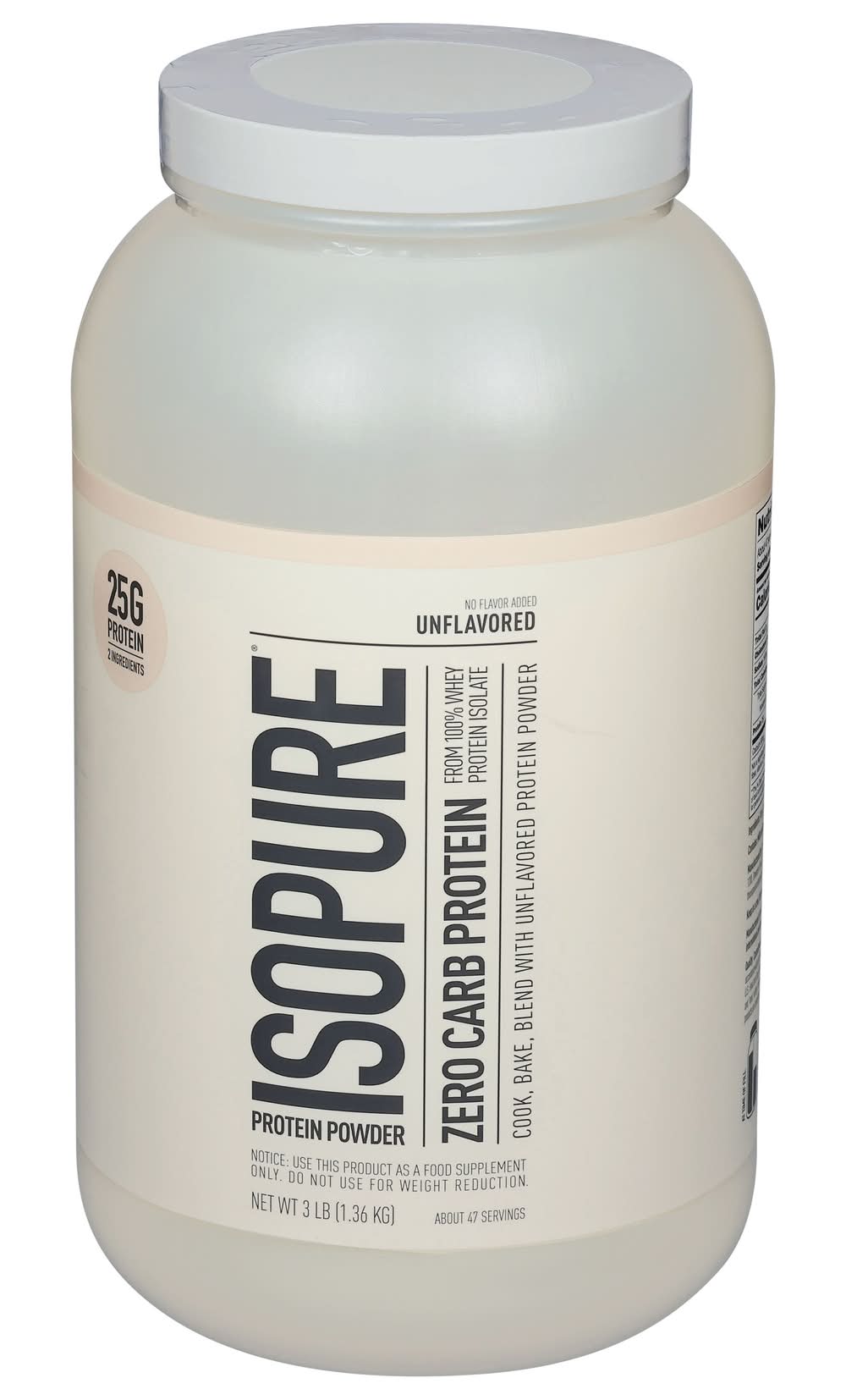 Isopure Whey Protein Isolate, Unflavored (3 lbs)