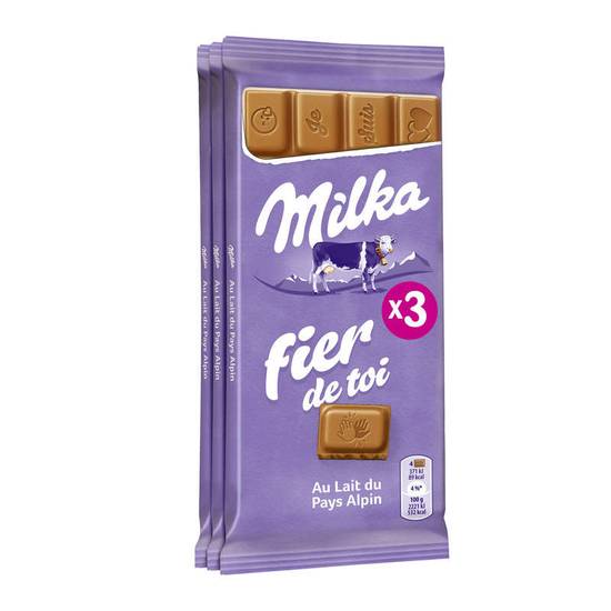 Milka tablette de chocolat lait 3x100 g