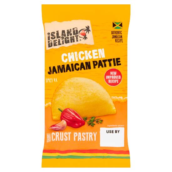 Island Delight Chicken Jamaican Pattie Short Crust Pastry (halal) 140g