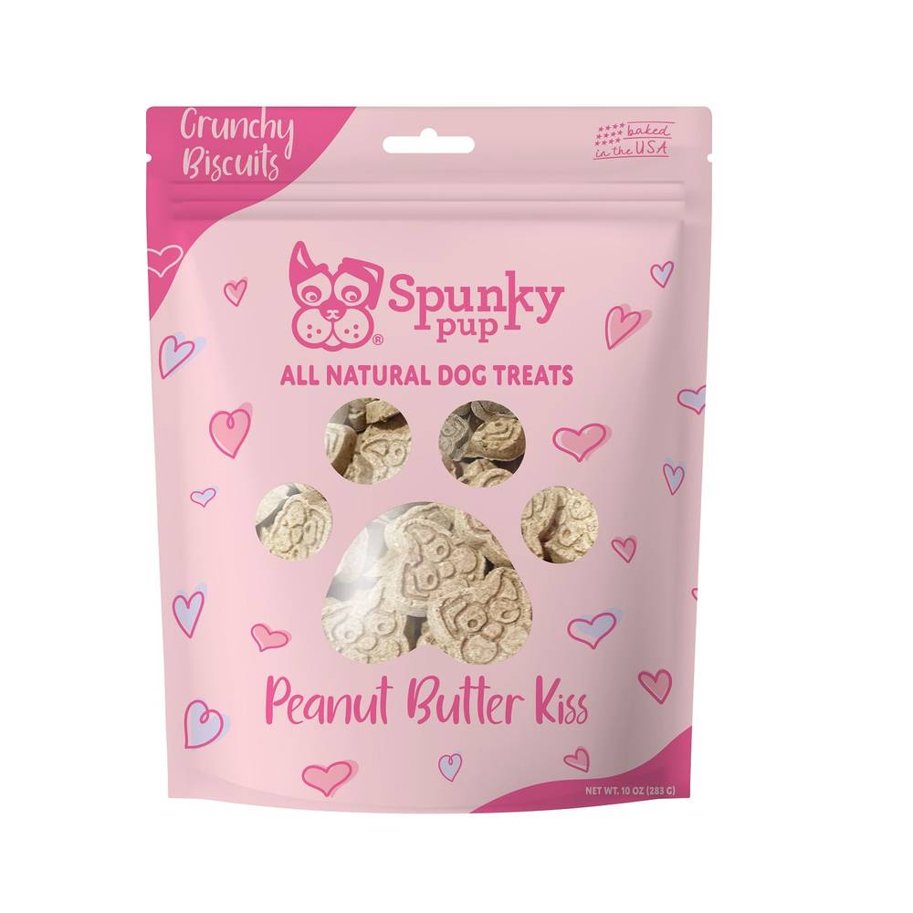 Spunky Pup All Natural Dog Treats, Peanut Butter Kiss, 10 Oz