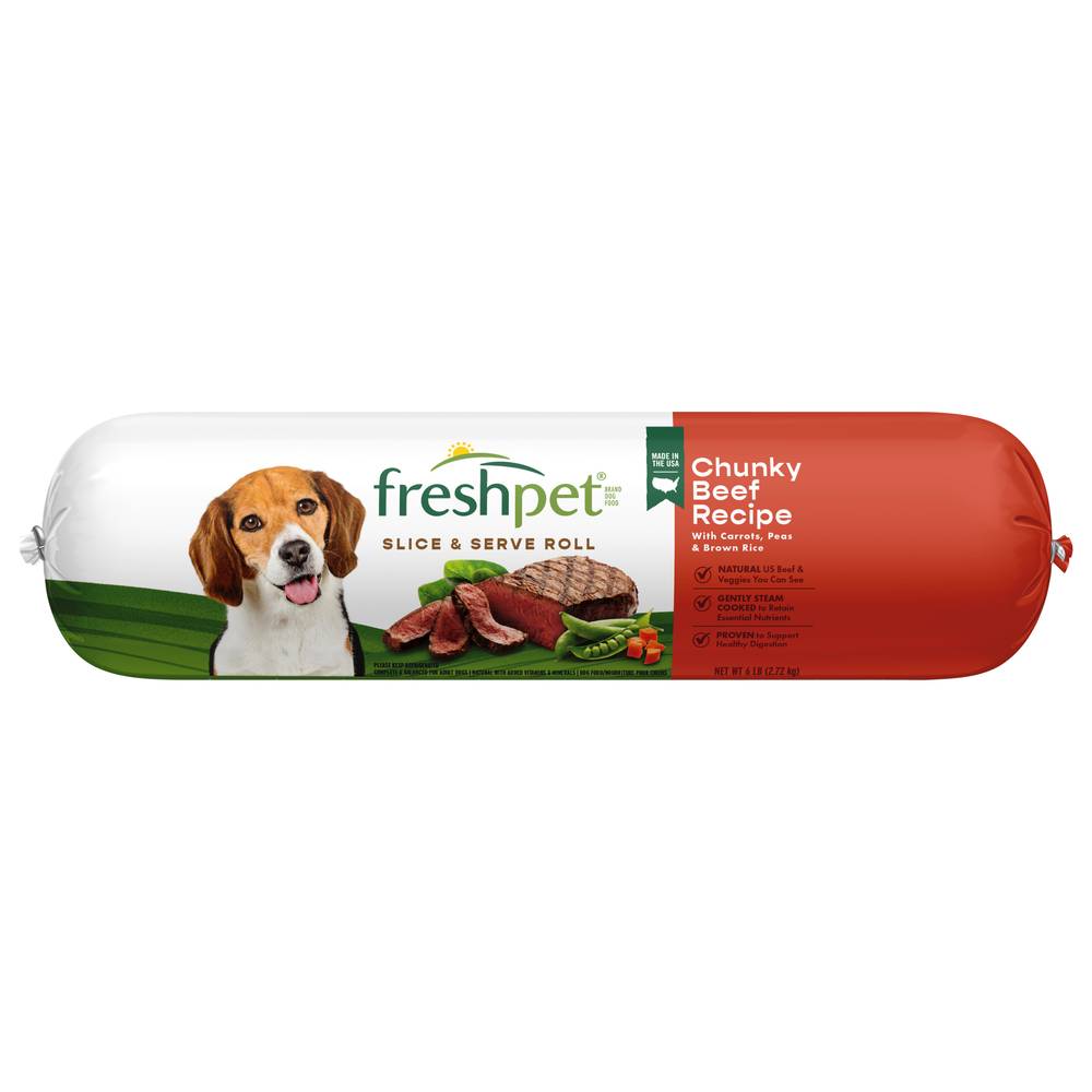 Freshpet Select Slice & Serve Roll Chunky Recipe Dog Food, Beef (6 lbs)