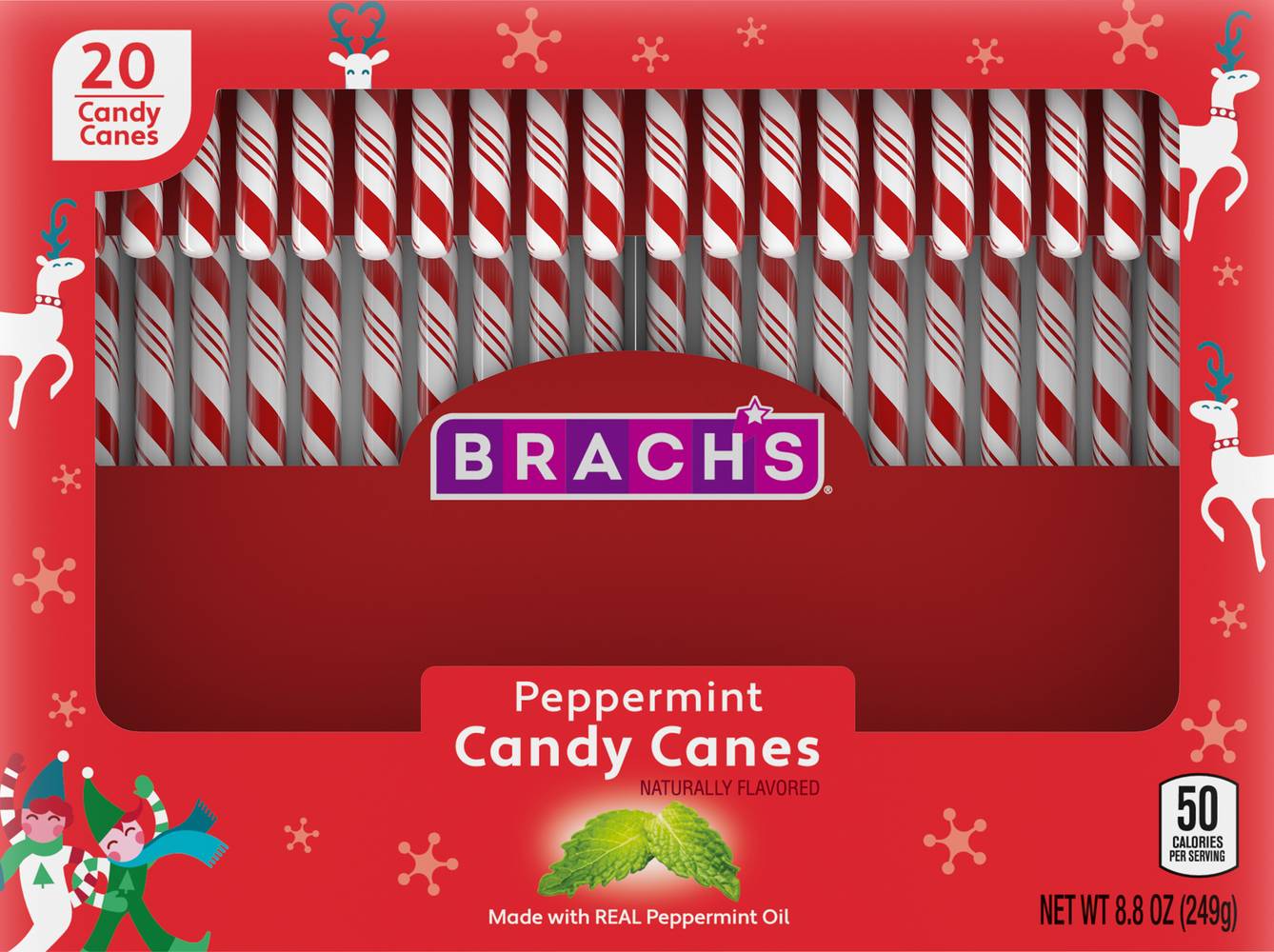 Brach's Holiday R&W Mint Candy Canes Ctn (8.8 oz)