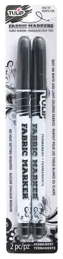 Tulip Fine Writers Fabric Markers, Black (2 ct)