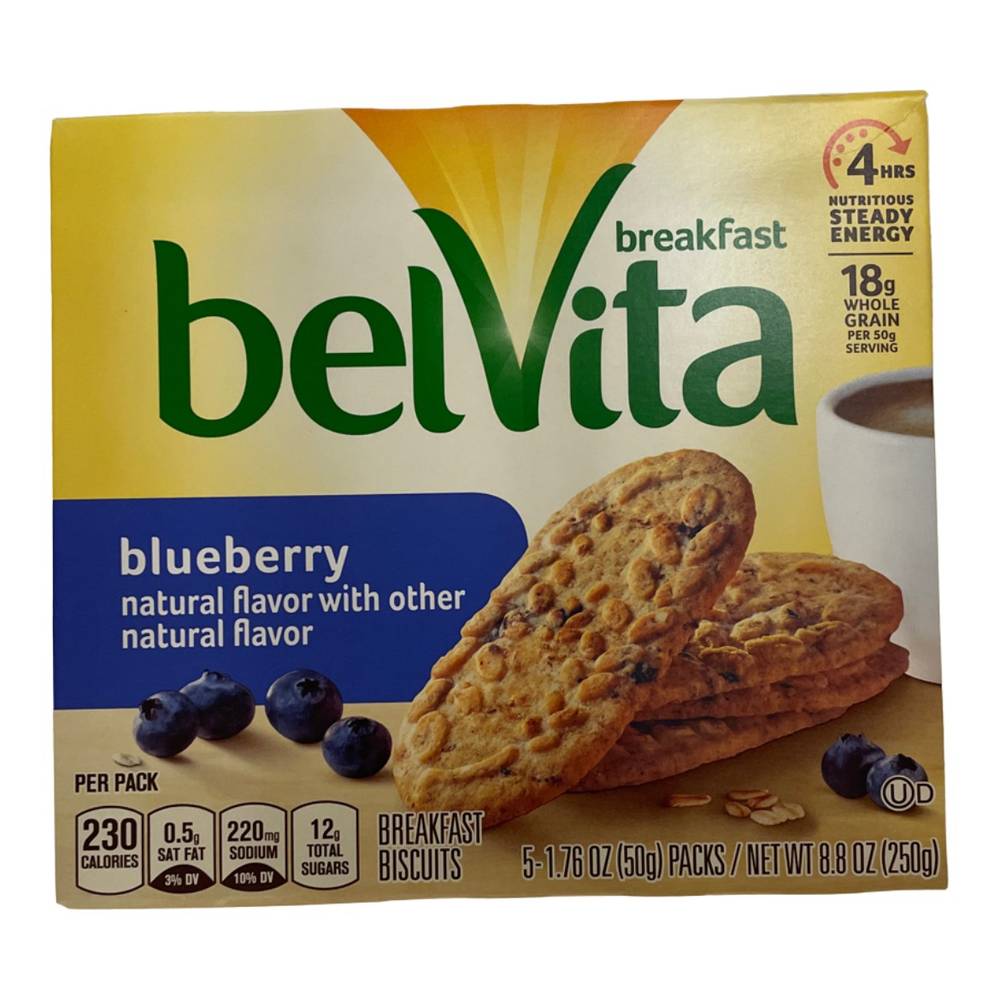 belVita Breakfast Biscuits, Blueberry (1.76 oz, 5 ct)