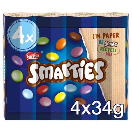 Smarties Hexatube Milk Chocolate 4 Pack