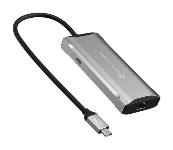 j5create 4K 60 Elite USB-C Travel Docking Station, 0.62"H x 4.33"W x 1.85"D, Space Gray, JCD392