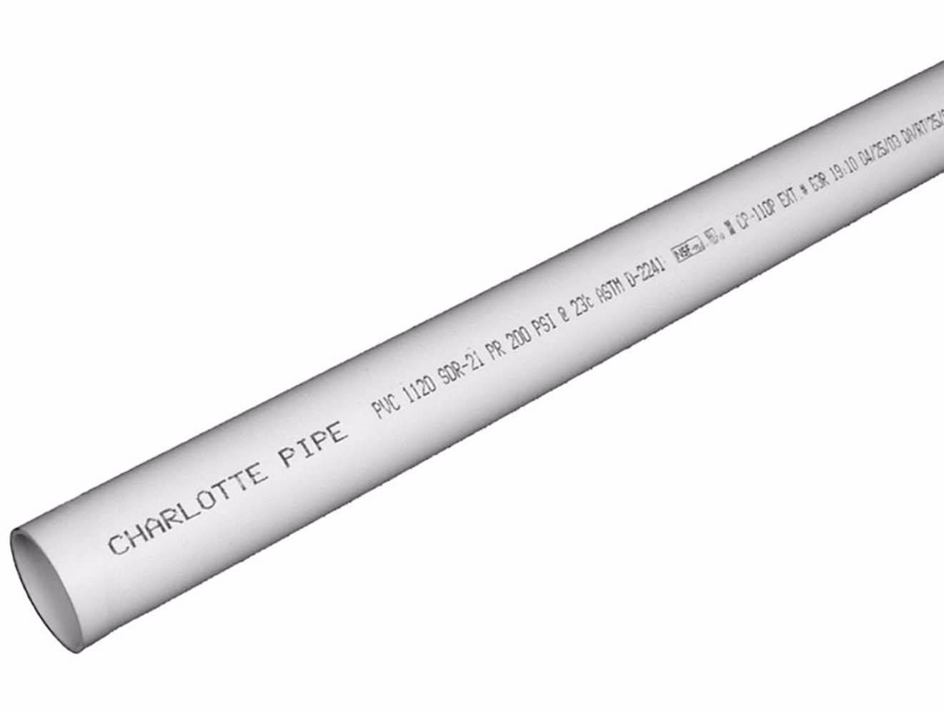 Jm Eagle Sdr21 Pvc Pressure Pipe 1 In. D X 10 Ft. L Plain End 200 Psi