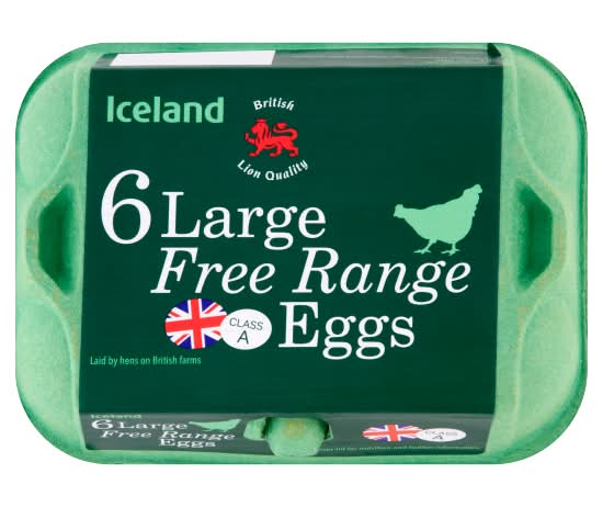 Iceland L, Free Large Range Eggs (6 pack)