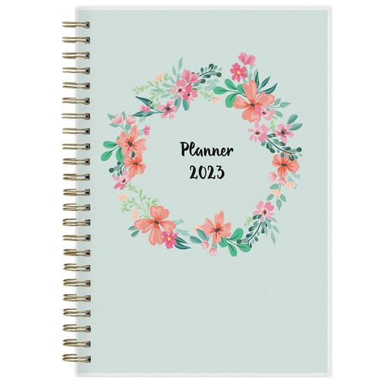 Blue Sky 2023 Tabbed Weekly and Monthly Planner, 5 in. x 8 in., Laurel Pattern
