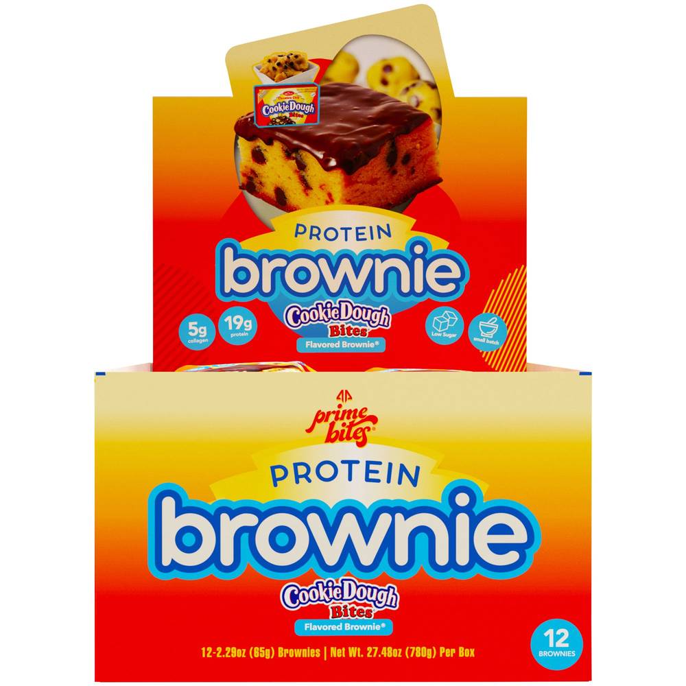 Primebites Protein Brownie - Cookie Dough Bites (12 Brownies)