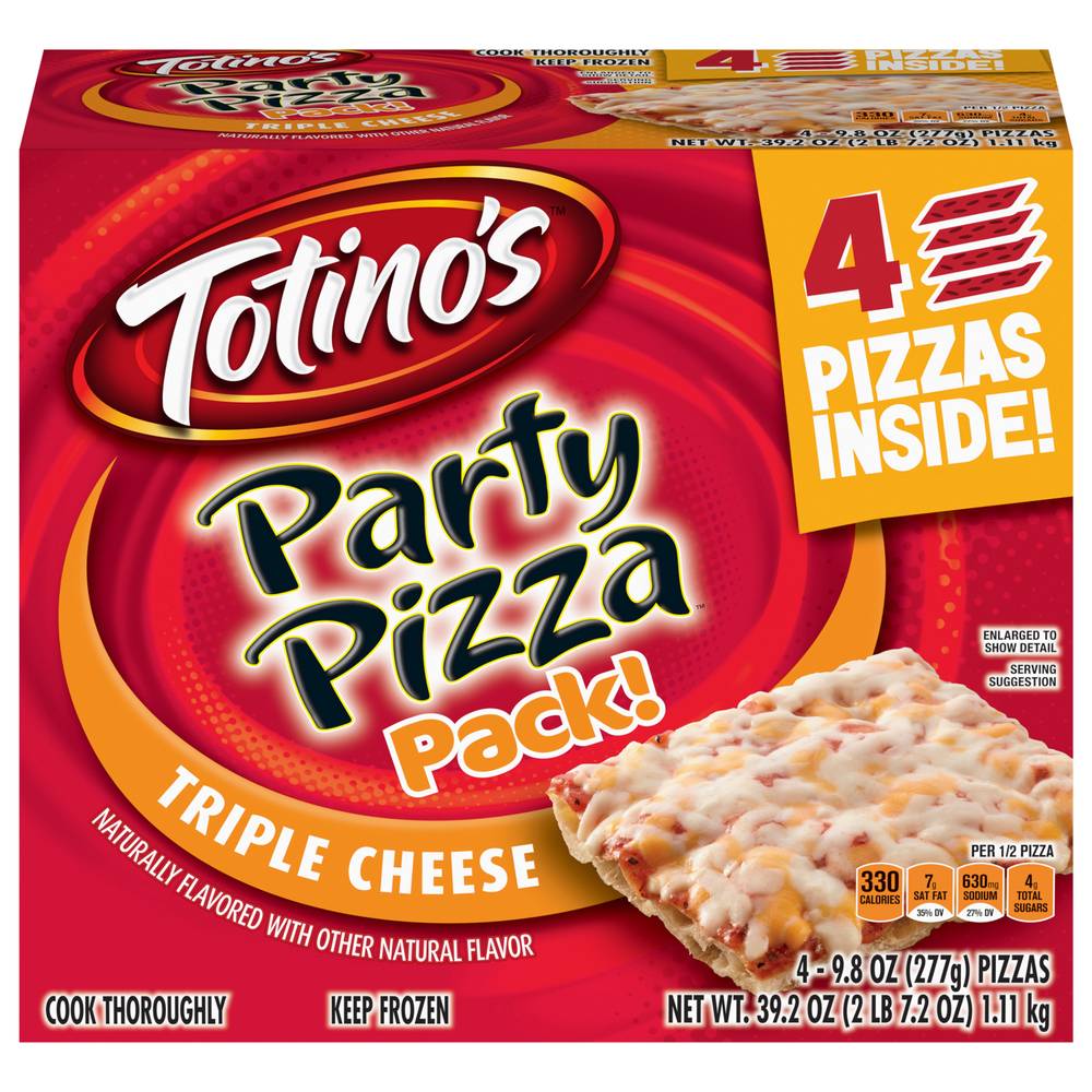 Totino's Triple Cheese Party Pizza pack (4 ct)