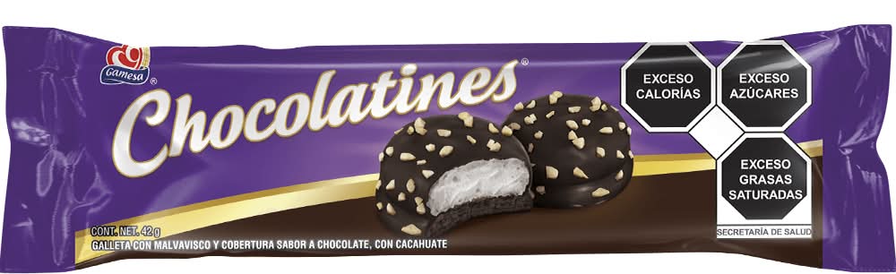 Gamesa · Chocolatines galleta con malvavisco y cobertura, chocolate con cacahuate (42 g)