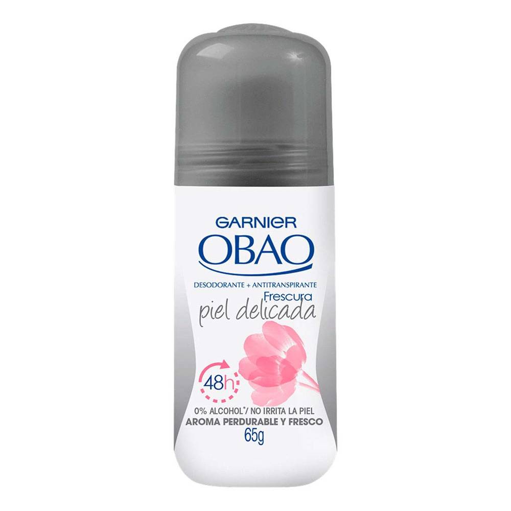 Garnier · Obao piel delicada desodorante y antitranspirante en roll-on, frescura, mujer (65 g)