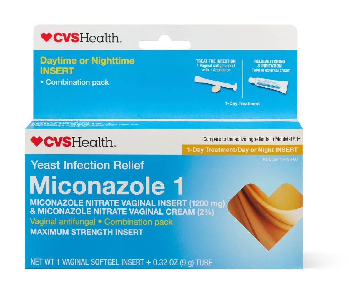 CVS Miconazole 1 Vaginal Yeast Infection Relief Combination pack (0.32 oz, 2 ct)