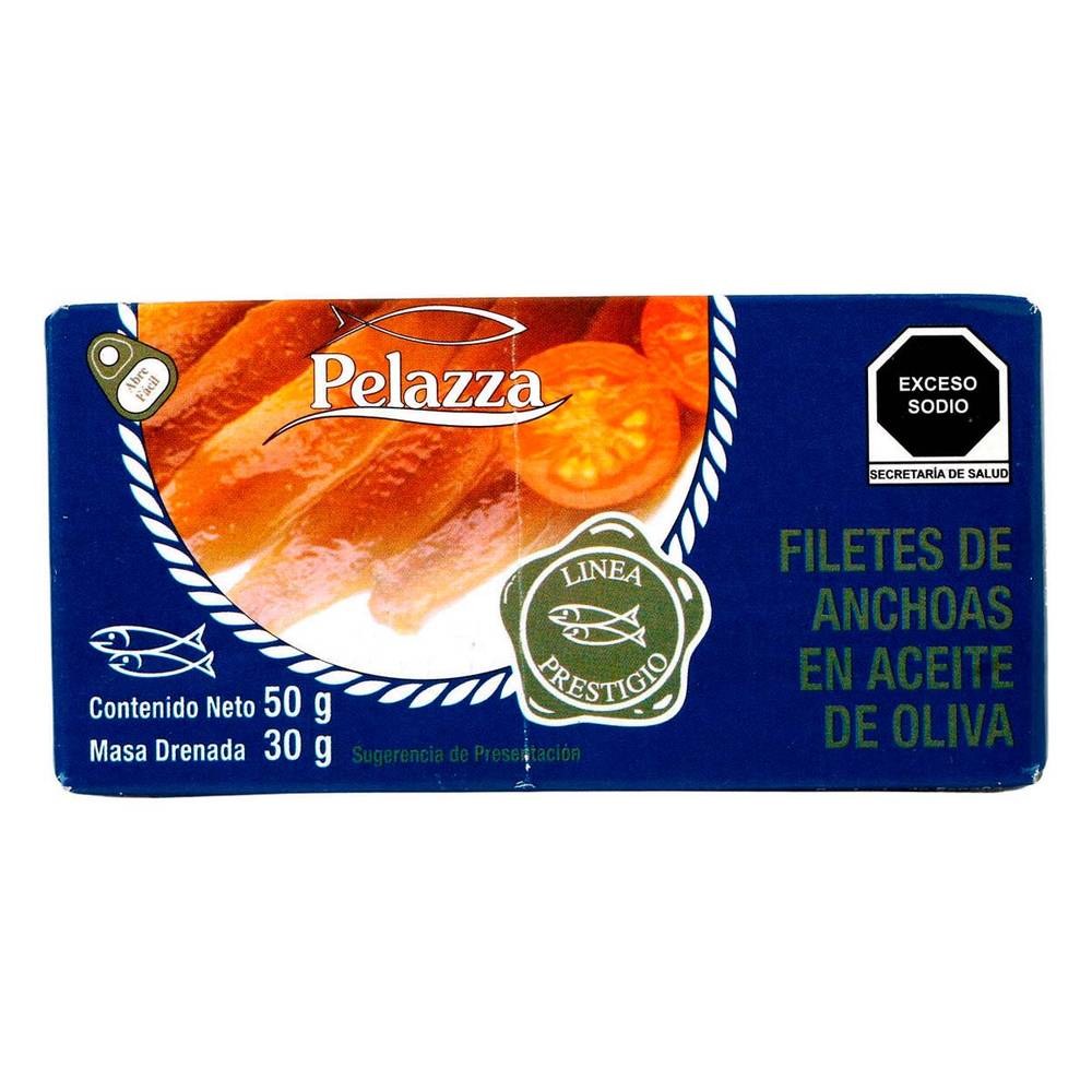 Pelazza filetes de anchoas en aceite de oliva (caja 50 g)