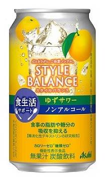 274803：〔ノンアルコール〕アサヒ　スタイルバランスプラス　食生活サポート　ゆずサワー 350ML缶 / Asahi Style Balance Plus Yuzu Sour (Non-alcoholic Chu-hi), 350ML