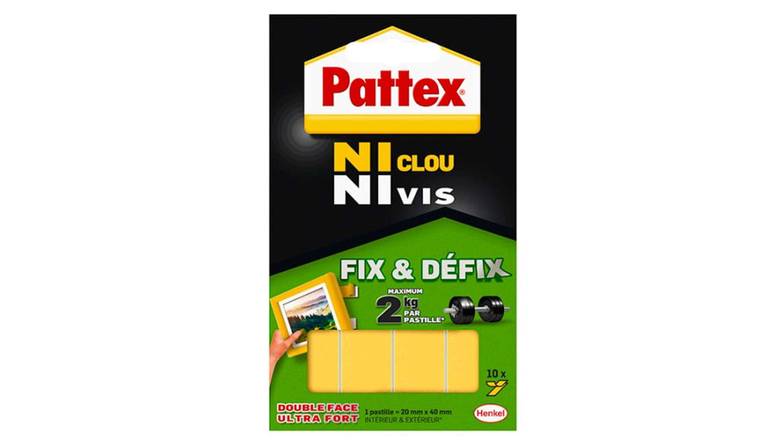 Pattex 10 pastilles double face Fix&Defix, Ni Clou Ni Vis Le lot