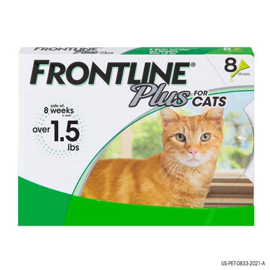 Frontline Plus Cat Flea & Tick Treatment (Size: 8 Count)