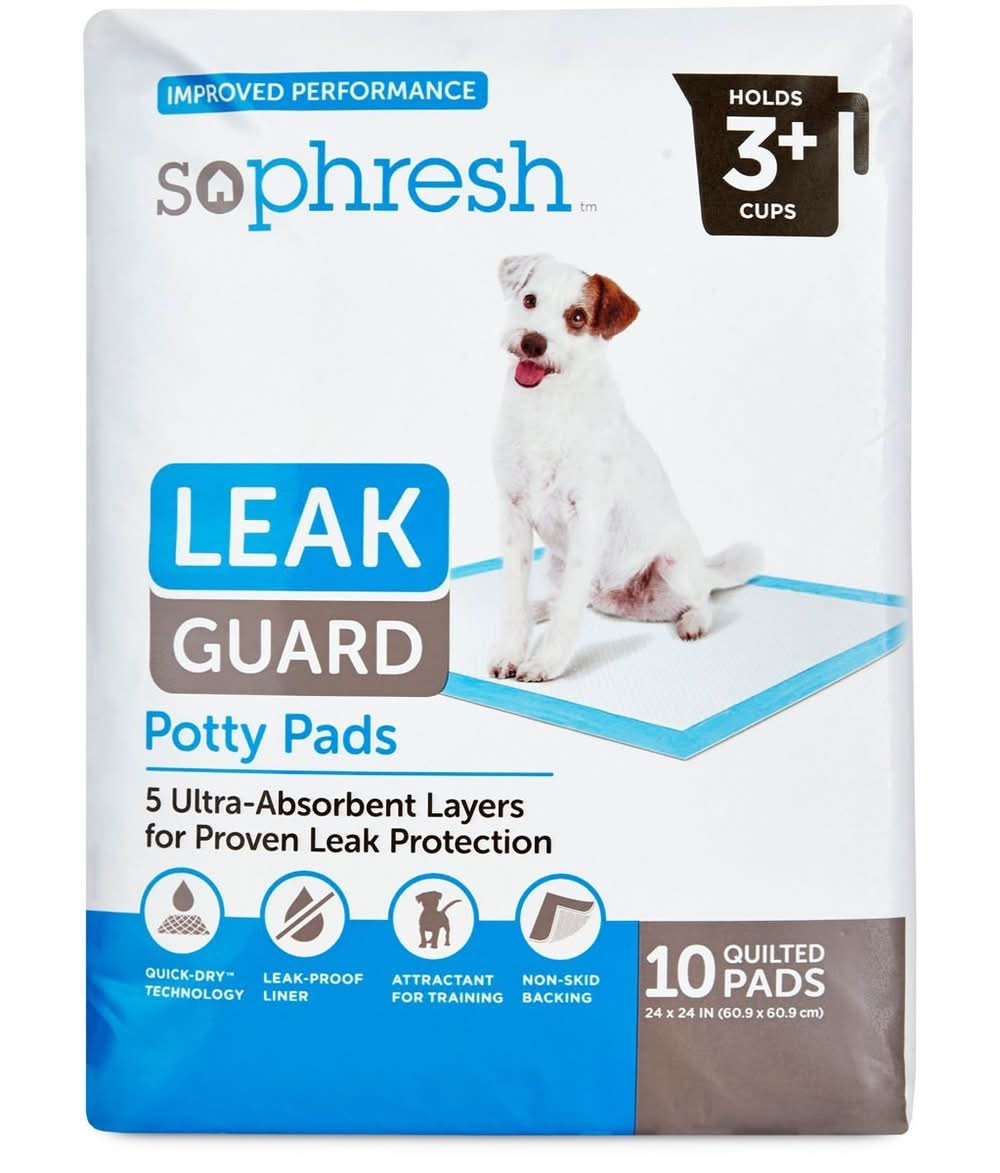 So Phresh · Leak guard tapetes ultra absorbentes, 60.9x60.9 cm (10 un)