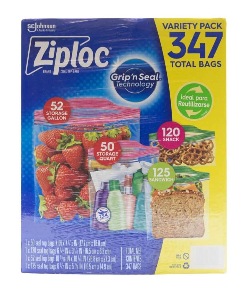 Ziploc · Pack surtido de bolsas con cierre hermético (347 un)
