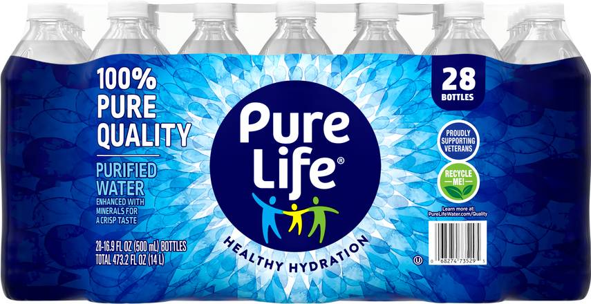 Pure Life Purified Water Bottles (28ct, 473.2 fl oz)