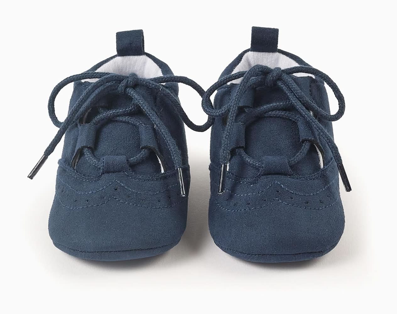 Sapatos De Camurcina Com Detalhe Brogue Para Recém-Nascido, Azul-Escuro (Azul Escuro - 14/15)