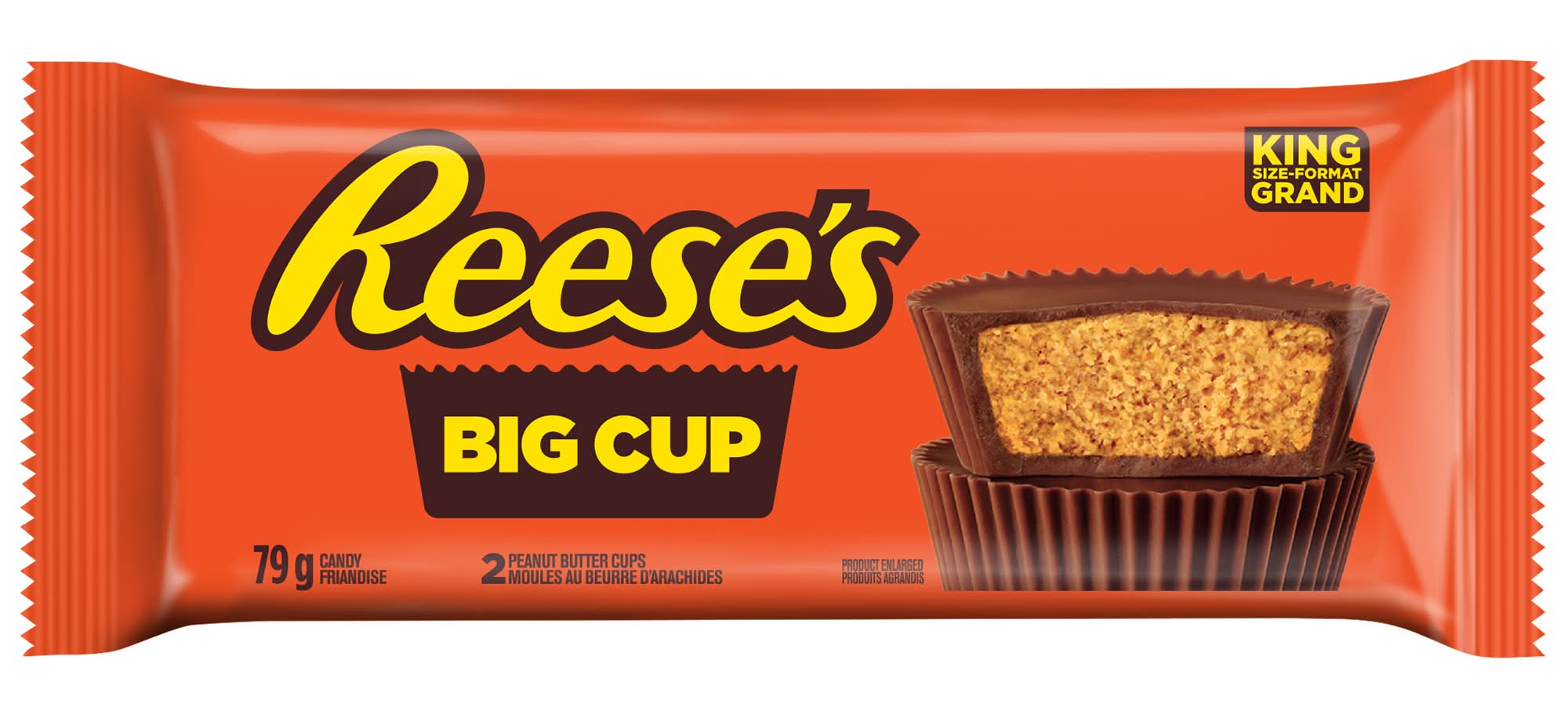 Reese King Size Big Cup Grand Moule Candy, Peanut Butter (79 g, 2 ct)