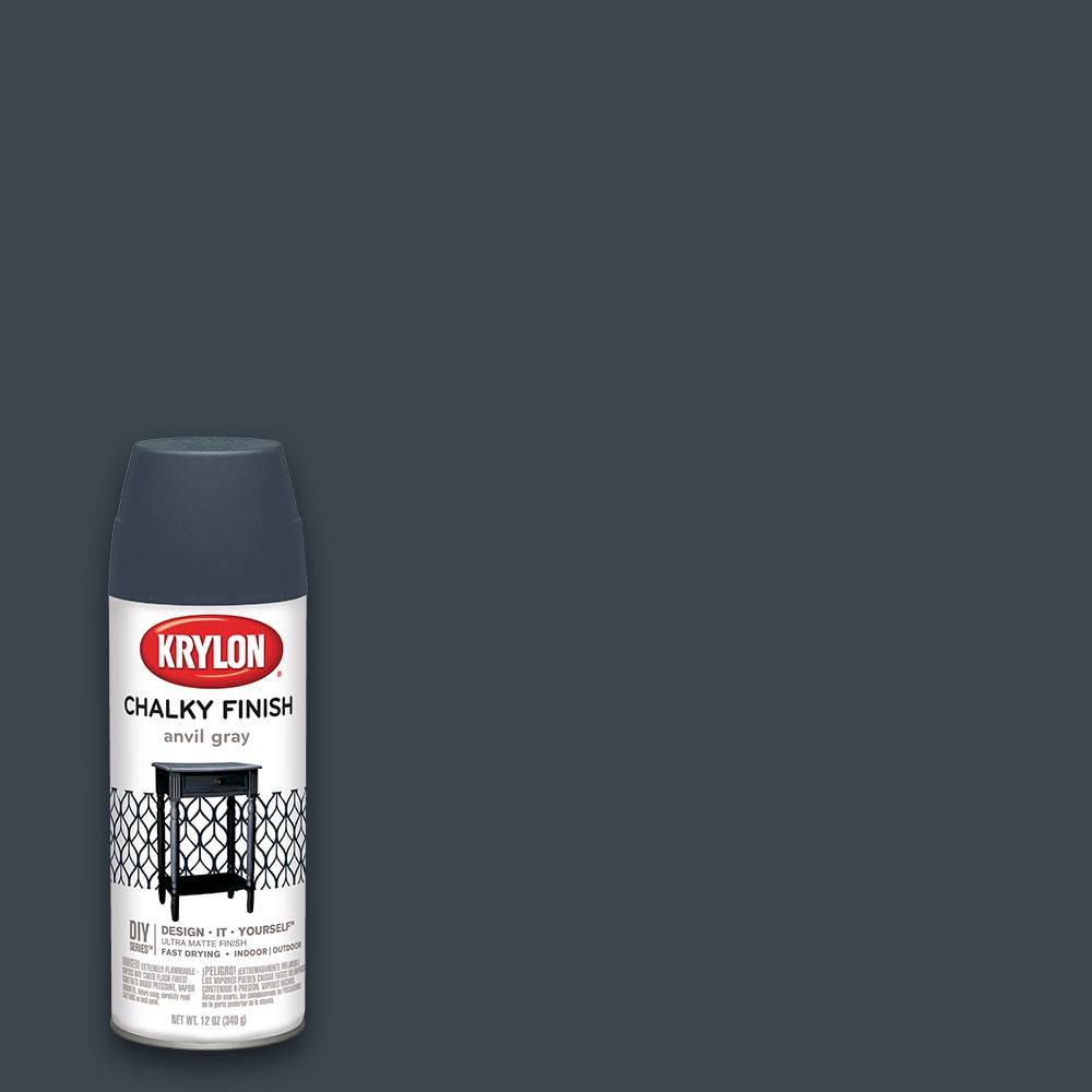 Krylon Chalky Finish Matte Anvil Gray Chalky Spray Paint (NET WT. 12-oz) | K04104007