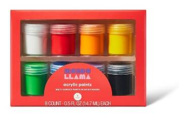 Mondo Llama Satin Acrylic Paints, Assorted (4 fl oz, 8 ct)