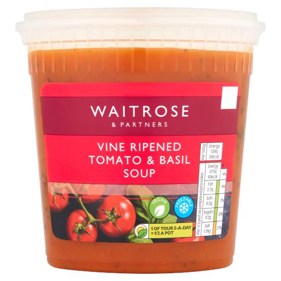 Waitrose & Partners Vine Ripened Tomato & Basil Soup
