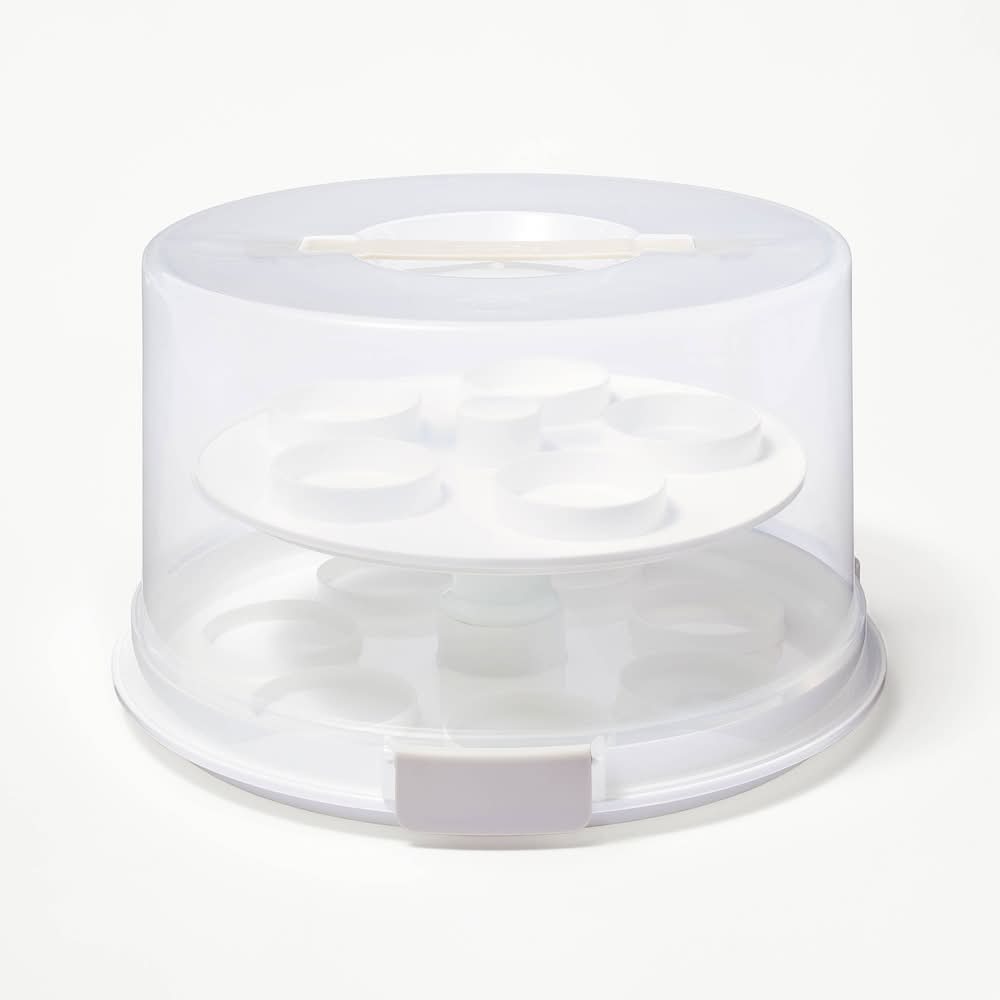 Figmint Round Cake Carrier, White