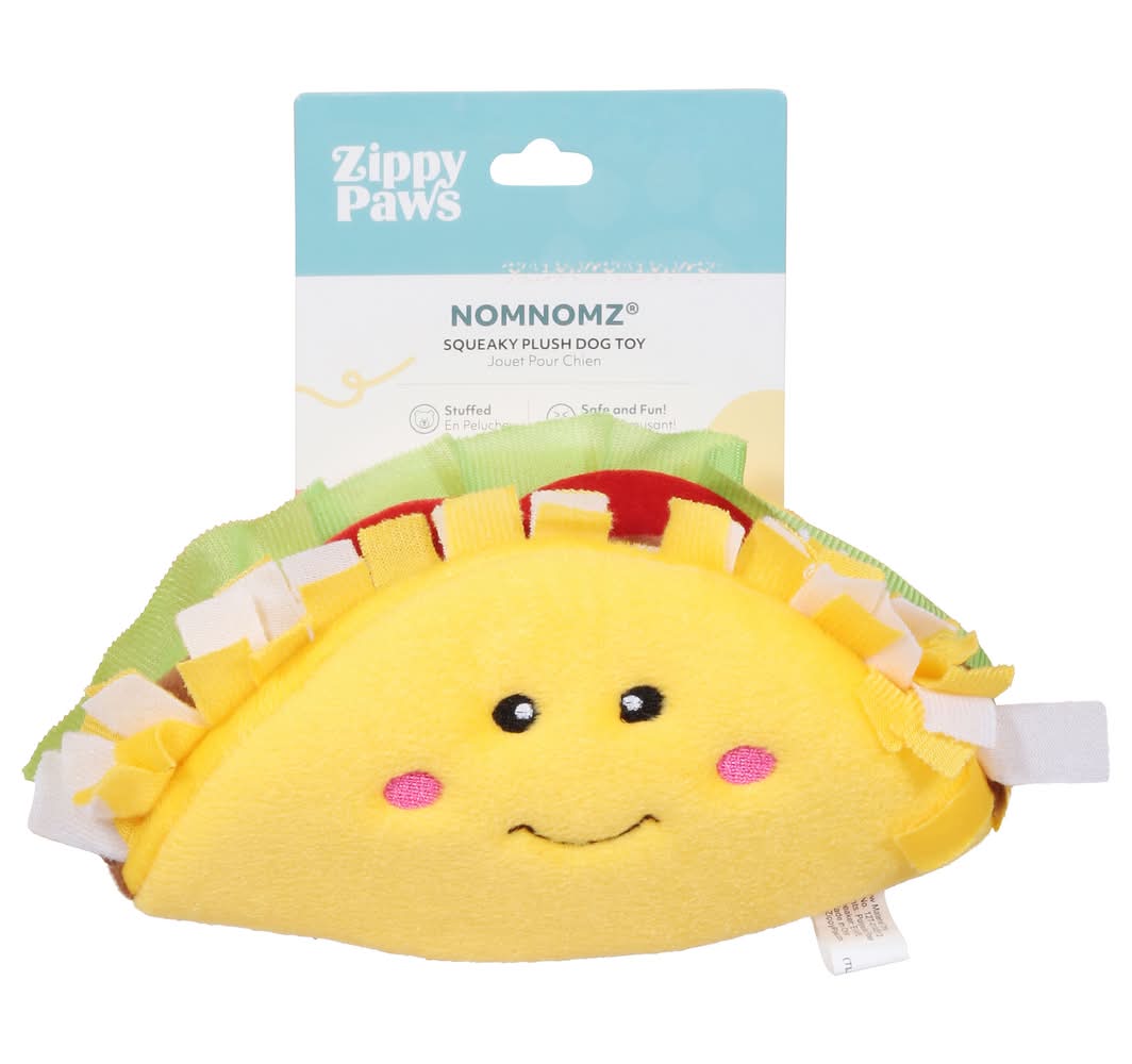 Zippy Paws Nomnomz Taco Squeaky Plush Dog Toy (3.2 oz)