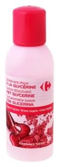 Quitaesmalte suave con glicerina Carrefour 60 ml.