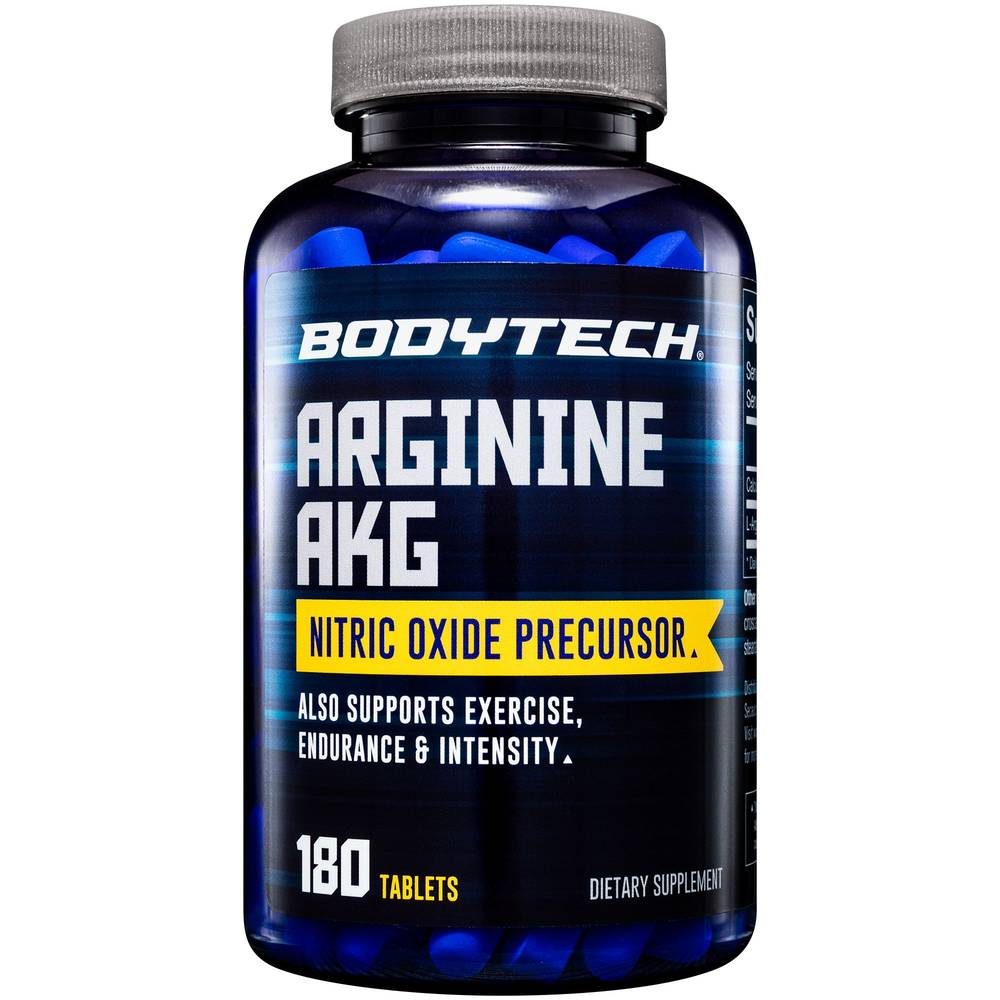 BodyTech Arginine Akg Nitric Oxide Precursor Supports Exercise Endurance & Intensity (180 ct)