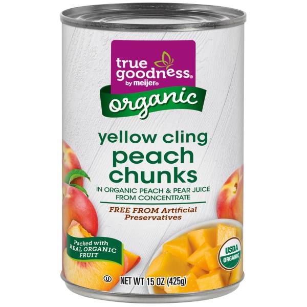 True Goodness Organic Peach Chunks, 15 oz.