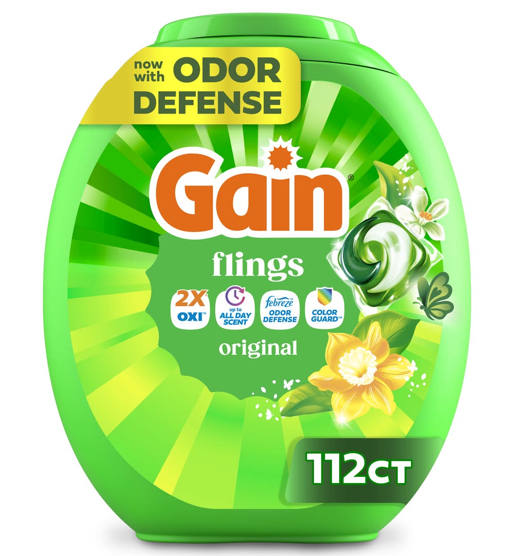 Gain Flings He Original Scent Liquid Laundry Detergent Pods (83 oz, 112 ct)