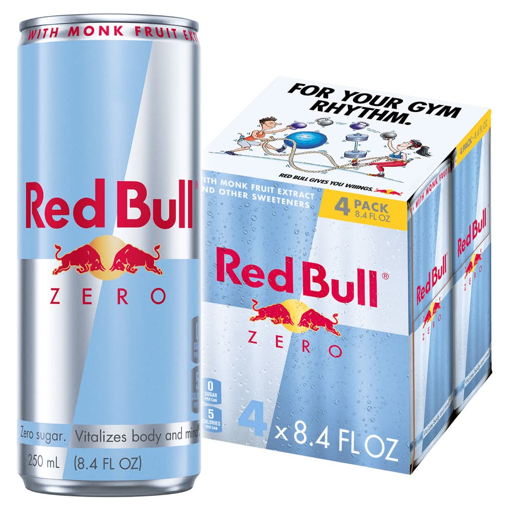 Red Bull Zero Sugar Energy Drink (4 x 8.4 fl oz)