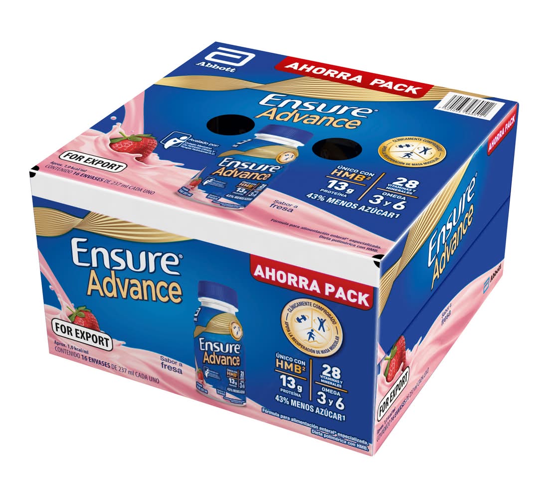 Ensure · Advance alimento para adultos, fresa (16 x 237 ml)