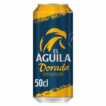 Cerveza El Aguila dorada lata 50 cl.