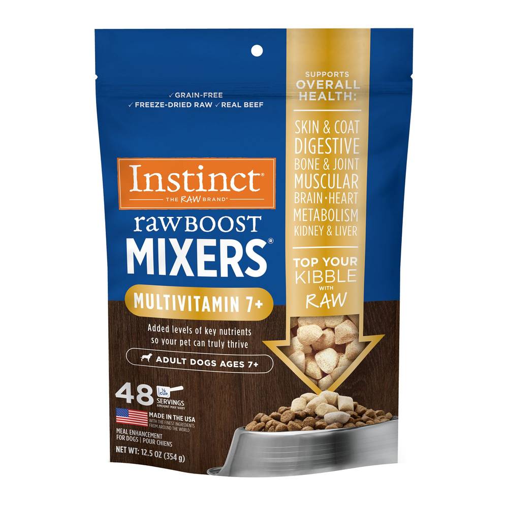 Instinct Raw Boost Mixers Multivitamin Freeze-Dried Adults 7+ Senior Dog Food Topper - Beef (Flavor: Beef, Size: 12.5 Oz)