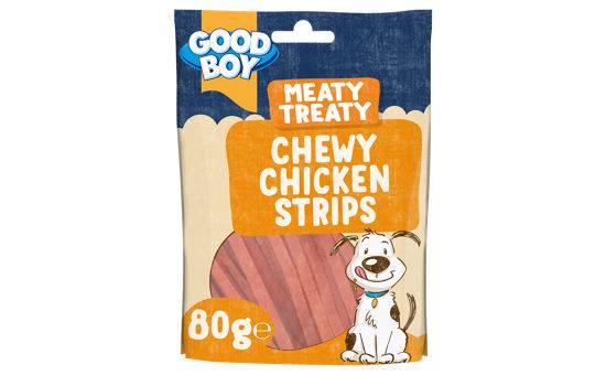 Good Boy Meaty Treaty Chicken Strip Dog Treats 80g
