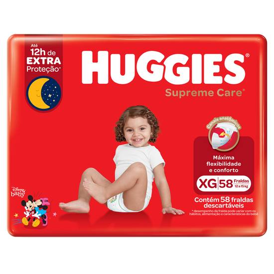 Huggies fralda descartável infantil supreme care (tam xg) (58 fraldas)