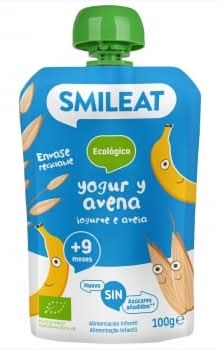Bolsita de yogur y avena desde 12 meses ecológico Smileat 100 g.