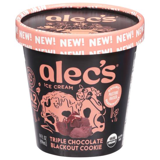 Alec's Organic Triple Ice Cream (chocolate blackout cookie)